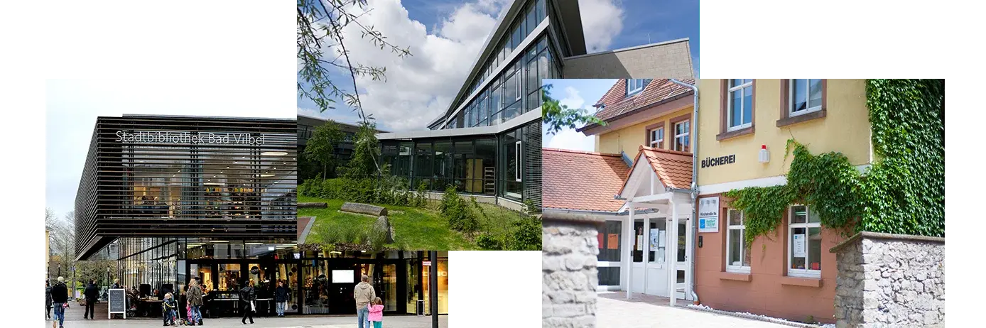 Bilder der Bibliotheksgebäude Kelsterbach, Bad Vilbel, Rodenbach Bilder der Bibliotheksgebäude Kelsterbach, Bad Vilbel, Rodenbach
